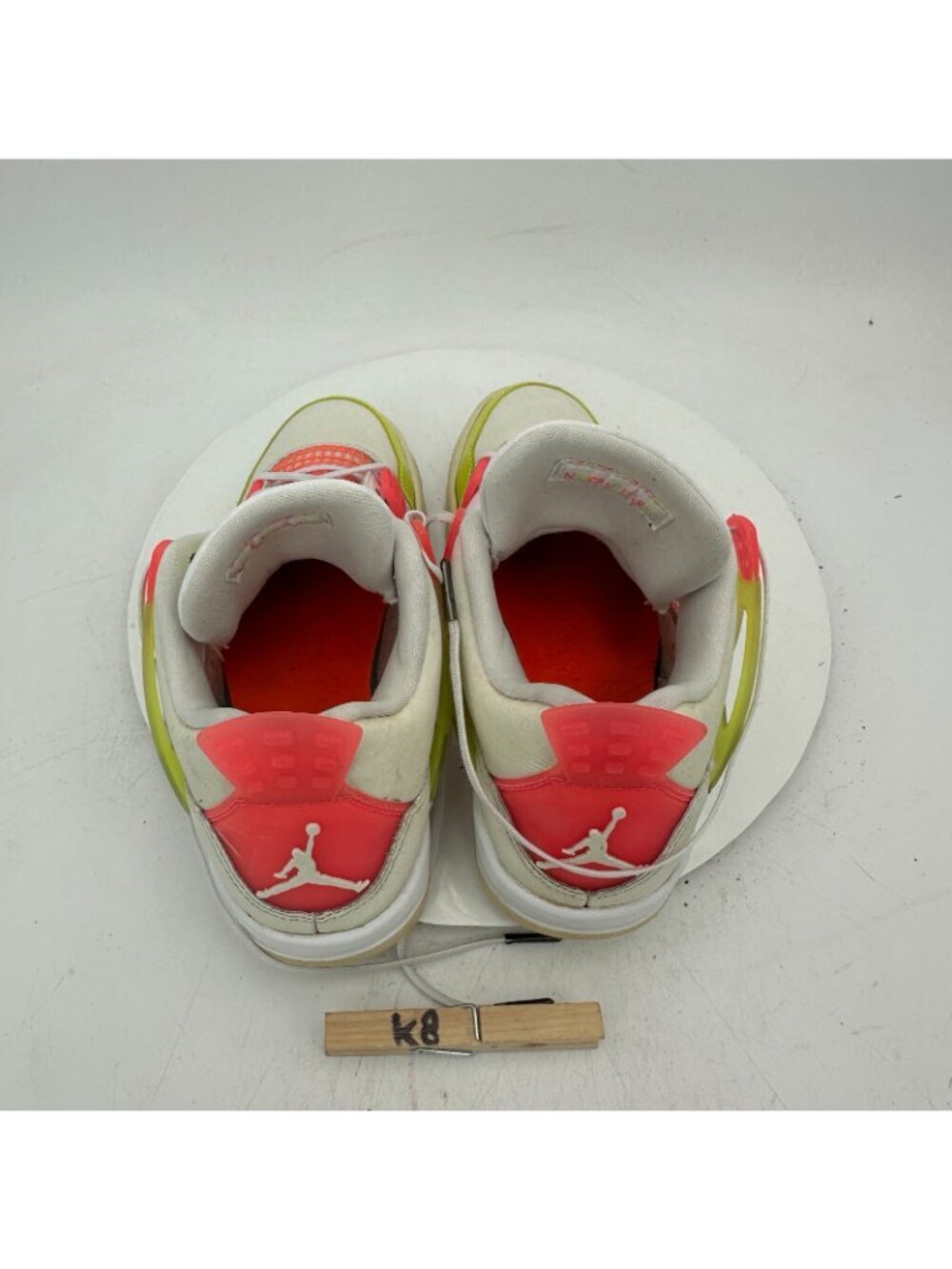 Nike Air Jordan 4 Youth Size 6Y Women 7.5 CV7808 100 Lemon Pink Blast White Shoe - Picture 9 of 11